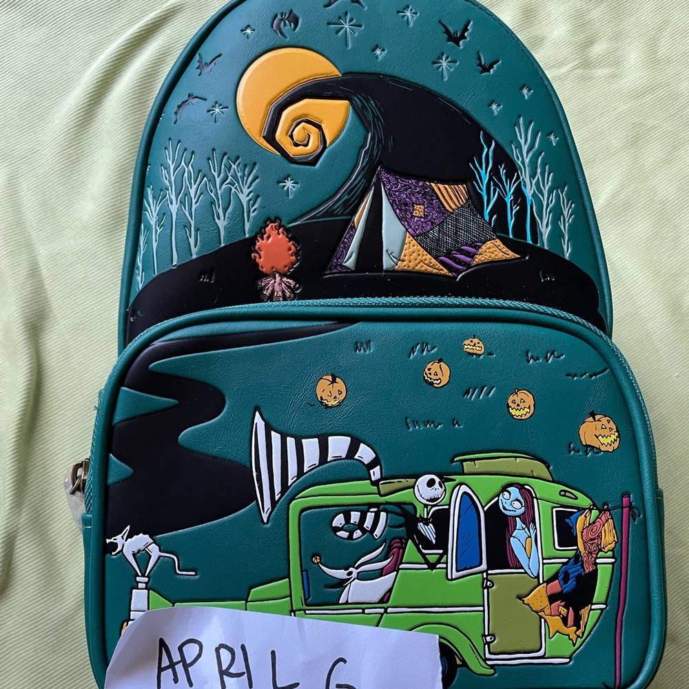 Her Universe Disney Teal Camping Jack and Sally Backpack NWT